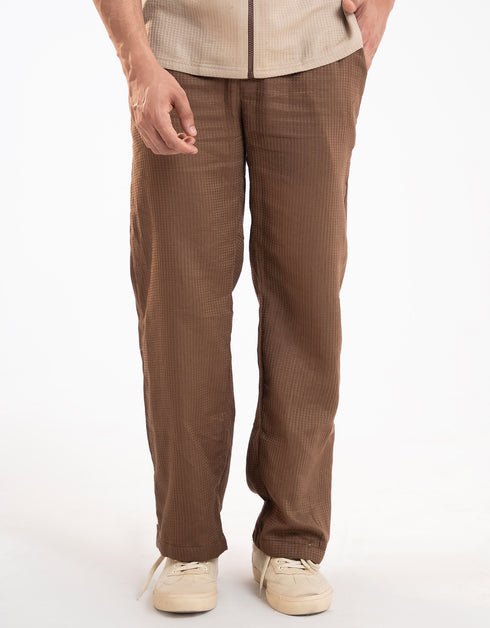 WAFFLE TEXTURED RELAXED PANTS